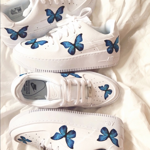 Nike Shoes - Nike air force sage low custom butterfly